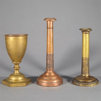Lot 1313 - Pair of Gothic Revival Style Copper...