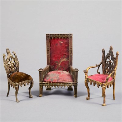 Lot 1200 - Assembled Suite of Gothic Revival Style Brass...