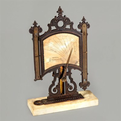 Lot 1243 - Gothic Revival Iron Framed Edson's Hygrodeik...