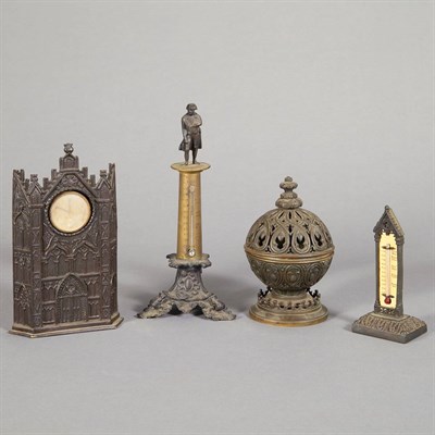 Lot 1306 - Group of Gothic Revival Bronze and Metal Desk...