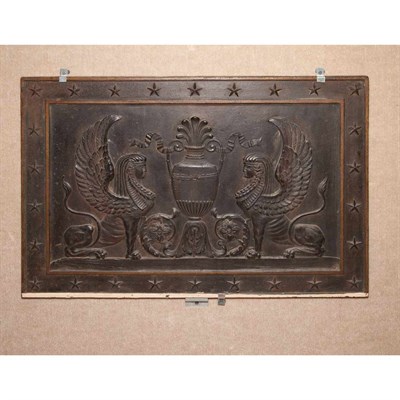 Lot 1490 - French Empire Style Iron Fireback 19th Century...