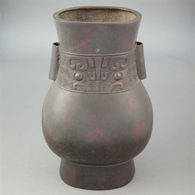 Lot 509 - Chinese Bronze Vase 19th Century Of hu form,...