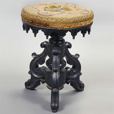 Lot 1541 - American Gothic Revival Ebonized Wood Piano...