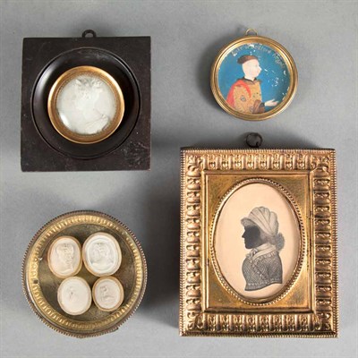 Lot 1592 - Group of Framed Portrait Miniatures Comprising...