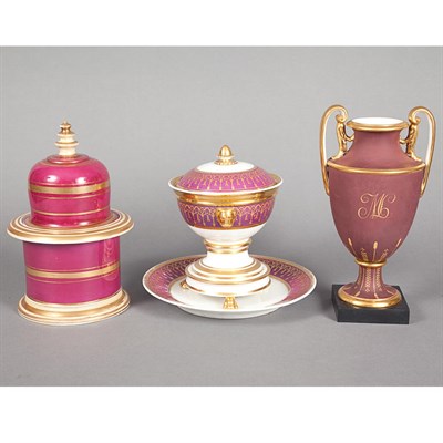 Lot 1455 - Group of French Porcelain Articles 19th...