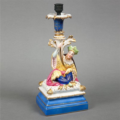 Lot 1476 - French Porcelain Candlestick Paris, mid 19th...