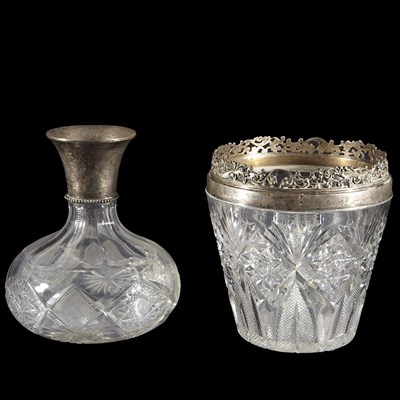Lot 1524 - American Sterling Silver Mounted Cut Glass Ice...