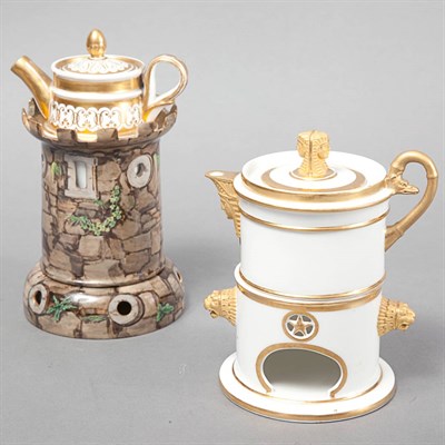 Lot 1400 - French Porcelain Veilleuse; Together with an...