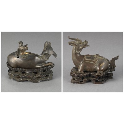 Lot 435 - Two Chinese Parcel Gilt Bronze Droppers Ming...