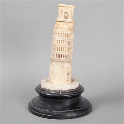 Lot 1508 - Italian Carved Alabaster Leaning Tower of Pisa...