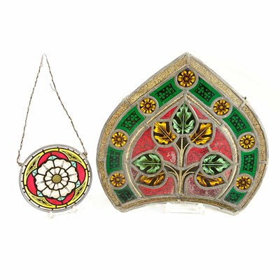 Lot 1326 - Stained Glass Panel In the form of an arch....