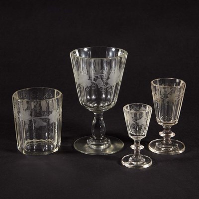 Lot 1601 - Colorless Glass Partial Cocktail Service...