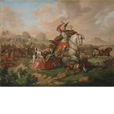 Lot 29 - Spanish School 19th Century A Battle with the...