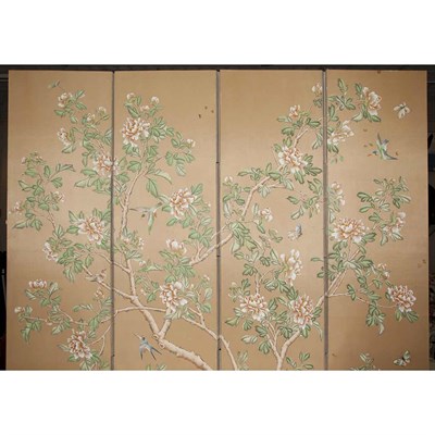 Lot 531 - Gracie Paper Four-Panel Screen Height 6 feet...