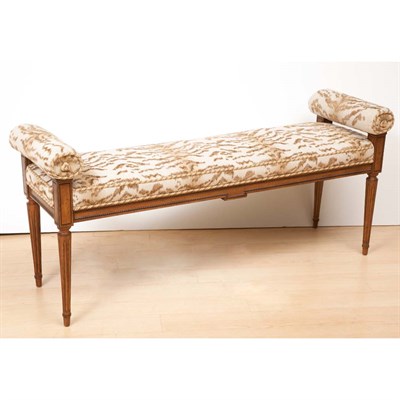Lot 299 - Louis XVI Style Walnut Bench Length 52 inches.