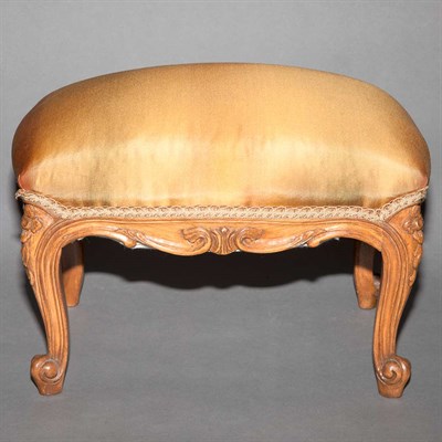 Lot 505 - Pair of Louis XV Style Fruitwood Stools Height...