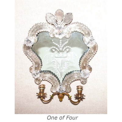 Lot 223 - Set of Four Venetian Style Glass and Mirror...