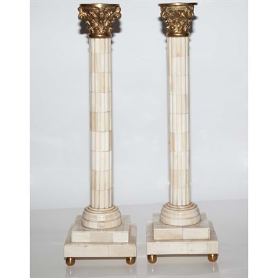 Lot 422 - Pair of Neoclassical Style Bone Veneered...