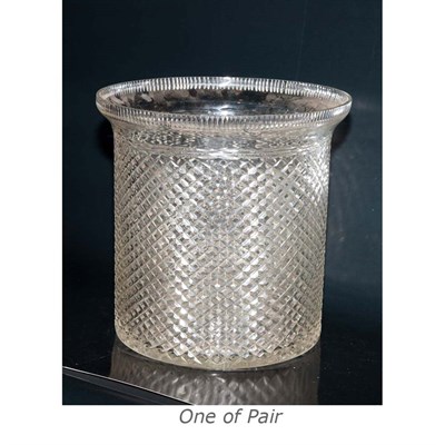 Lot 273 - Pair of Colorless Glass Jardinieres Height 12...