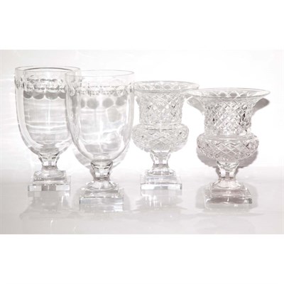 Lot 160 - Two Pairs of Glass Vases Height of taller pair...