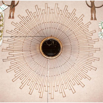 Lot 416 - Gold Painted Metal Sunburst Mirror Diameter 39...