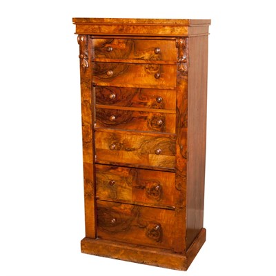 Lot 337 - Victorian Walnut Wellington Chest Height 50...