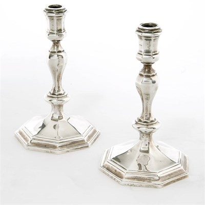 Lot 500 - Pair of English Silver Candlesticks Total...
