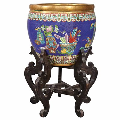 Lot 307 - Pair of Chinese Cloisonne Enameled Metal...