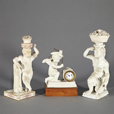 Lot 1408 - Group of Four French Bisque Porcelain Figures...