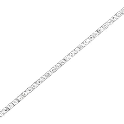 Lot 196 - Platinum and Diamond Straightline Bracelet