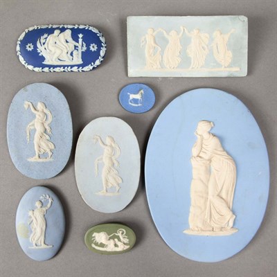 Lot 1234 - Group of Eight Unframed Wedgwood Jasperware...