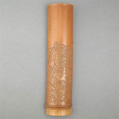 Lot 472 - Chinese Bamboo Wrist Rest Late 19th/early 20th...