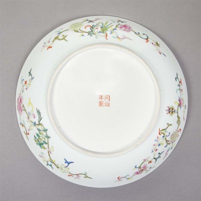 Lot 353 - Chinese Enameled Porcelain Dish Tongzhi Mark...