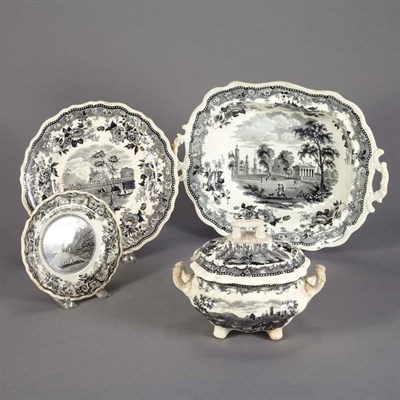 Lot 1572 - Group of Staffordshire Transfer Decorated...