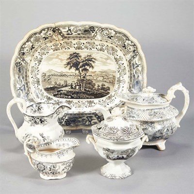 Lot 1531 - Group of Staffordshire Transfer Decorated...
