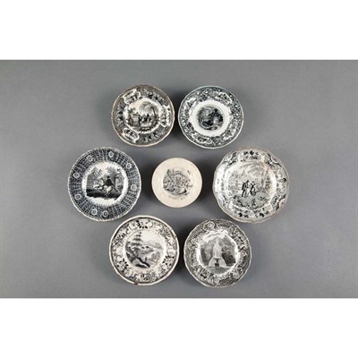 Lot 1219 - Group of Staffordshire Transfer Decorated...