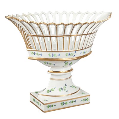 Lot 1295 - French Gilt Decorated Porcelain Footed Basket...