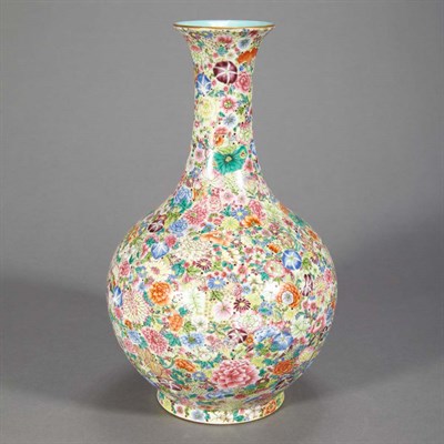 Lot 346 - Chinese Famille Rose Millefleur Glazed...