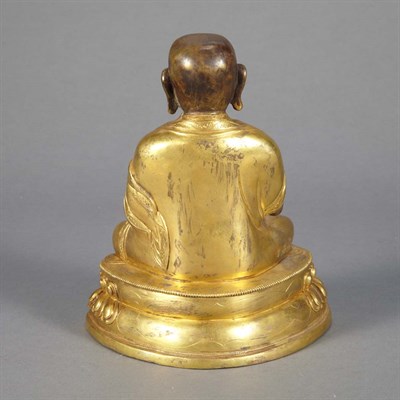 Lot 483 - Tibetan Parcel Gilt-Bronze Monk In 18th...