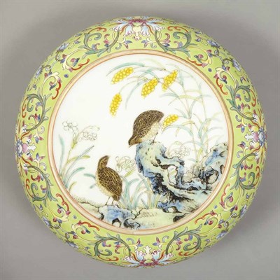 Lot 320 - Chinese Enameled Porcelain Covered Box Of...
