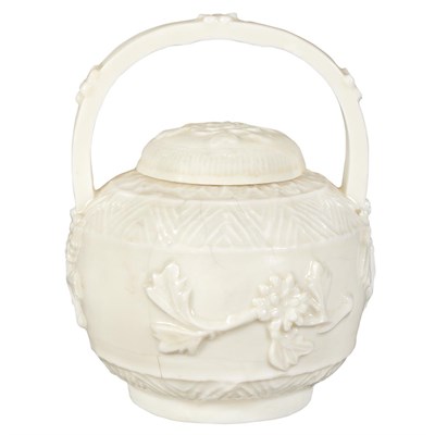 Lot 306 - Chinese White Glazed Porcelain Covered Basket...