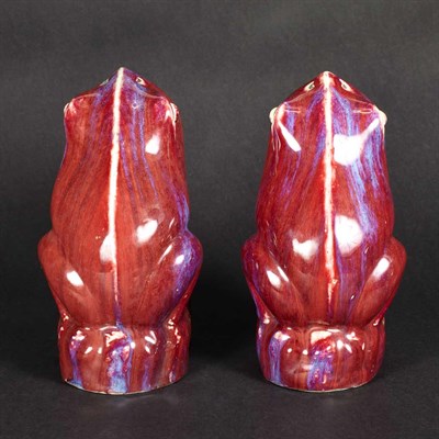 Lot 307 - Pair of Flambe Glazed Porcelain Frogs Late...