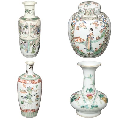 Lot 658 - Group of Three Chinese Famille Verte Porcelain...