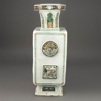 Lot 317 - Chinese Famille Verte Glazed Porcelain Vase...