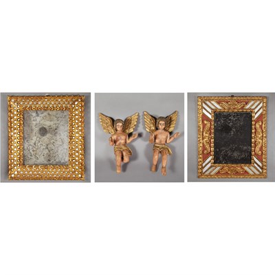 Lot 323 - Two Mexican Carved Painted and Gilt-Wood...