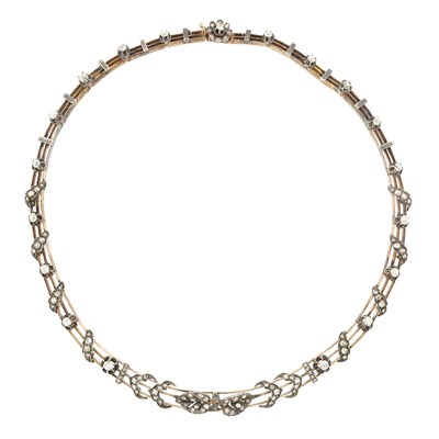 Lot 92 - Antique Silver, Gold and Diamond Necklace