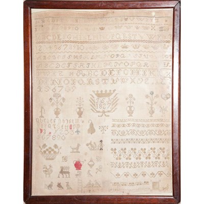 Lot 438 - Framed Needlepoint Sampler Initialed JSK and...