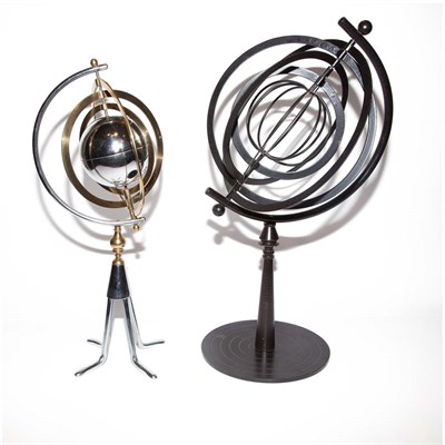 Lot 364 - Two Metal Armillary Spheres; Together with a...