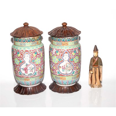 Lot 322 - Pair of Chinese Famille Rose Porcelain Covered...
