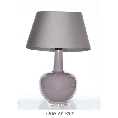 Lot 125 - Pair of Gray Glass and Acrylic Lamps Each with...